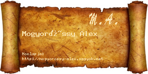 Mogyoróssy Alex névjegykártya
